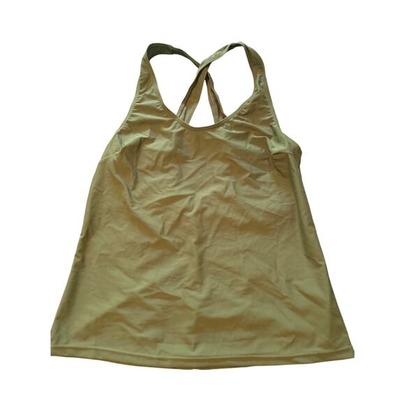 NWOT Holipick Green Swimsuit Top Tankini Criss Cross Straps Size Small - Picture 1 of 4